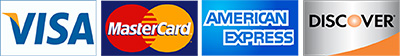 Visa, Mastercard, American Express, Discover